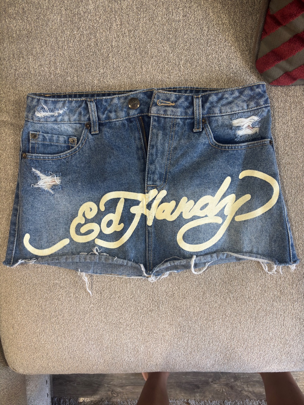 Ed Hardy: blue denim skirt